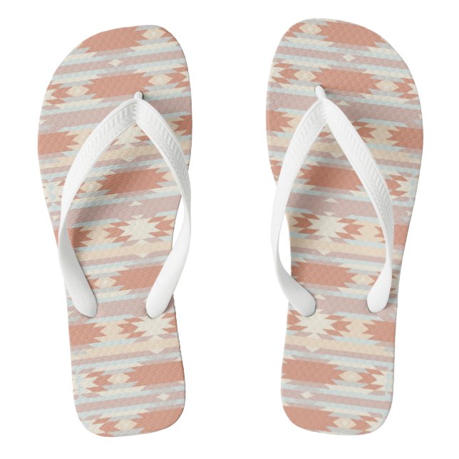 Geometric pattern in aztec style 3 flip flops (Footbed)