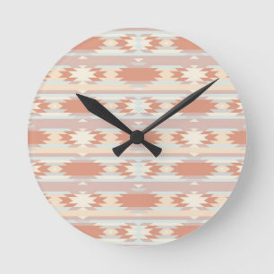 Geometric pattern in aztec style 3 round clock