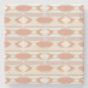 Geometric pattern in aztec style 3 stone coaster