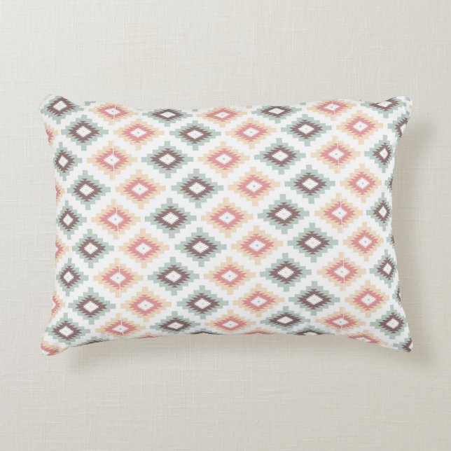 Geometric pattern in aztec style decorative cushion (Front)
