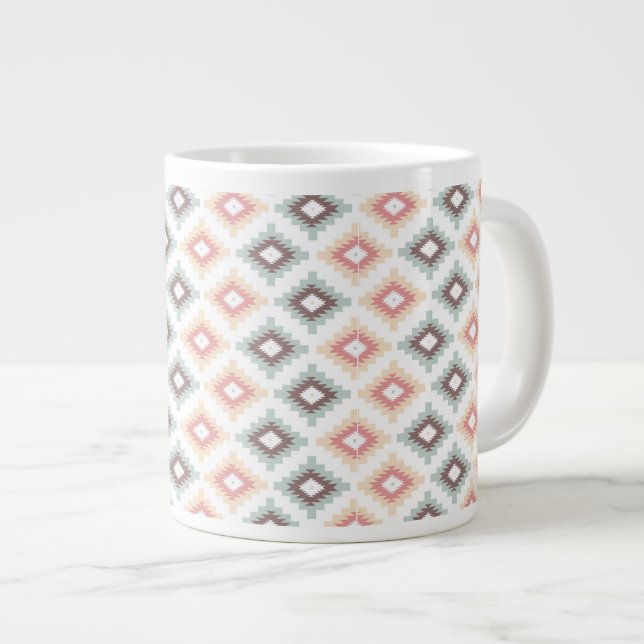 Geometric pattern in aztec style large coffee mug (Front Right)