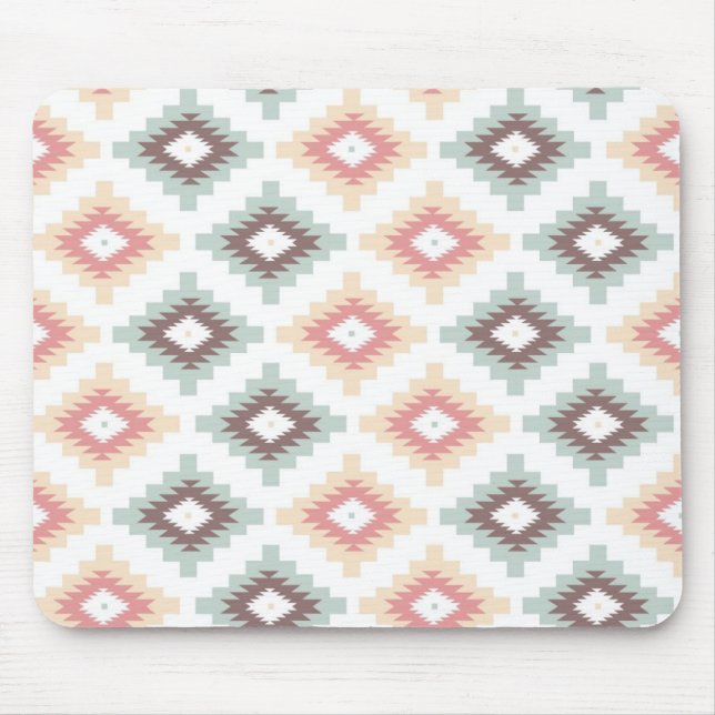 Geometric pattern in aztec style mouse mat (Front)