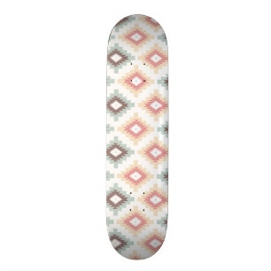 Geometric pattern in aztec style skateboard