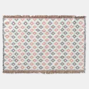 Geometric pattern in aztec style throw blanket