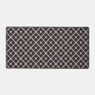 Geometric Pattern in Black and Warm Brown Tones Desk Mat