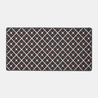 Geometric Pattern in Black and Warm Brown Tones Desk Mat