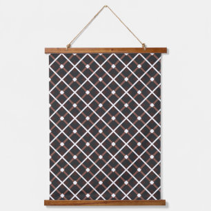 Geometric Pattern in Black and Warm Brown Tones Hanging Tapestry