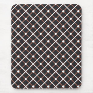 Geometric Pattern in Black and Warm Brown Tones Mouse Mat
