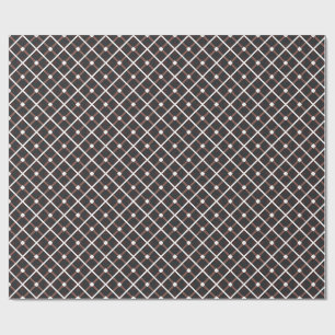 Geometric Pattern in Black and Warm Brown Tones Wrapping Paper