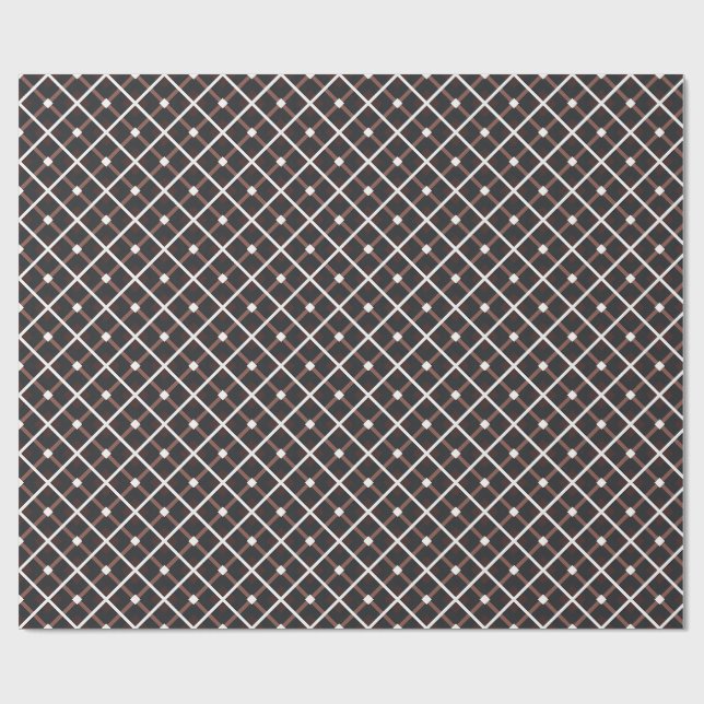 Geometric Pattern in Black and Warm Brown Tones Wrapping Paper (Flat)