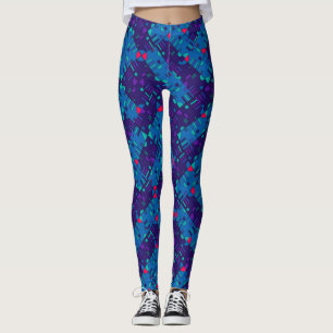 Geometric Pattern in Blues & Purples Leggings