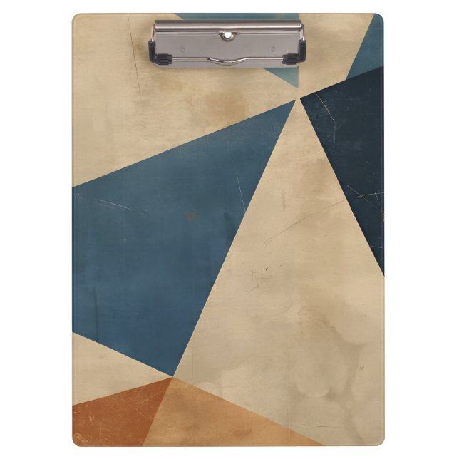 Geometric Pattern in Blues, Tans, and Rust Clipboard (Front)