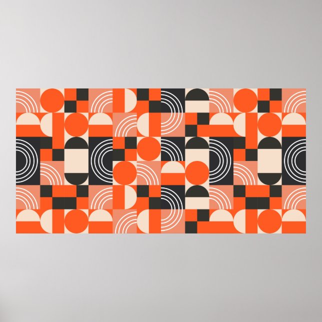 Geometric pattern in bright color blocks.  poster (Front)