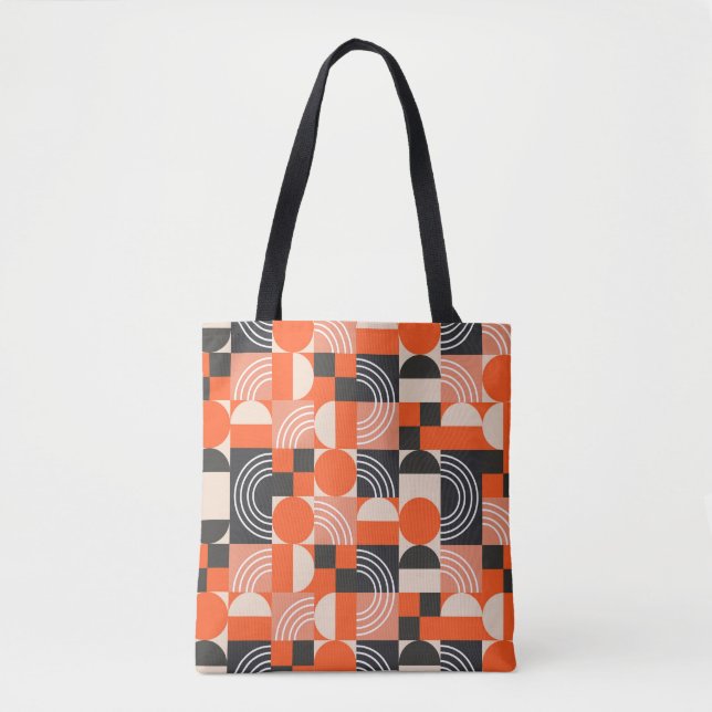 Geometric pattern in bright color blocks.  tote bag (Front)