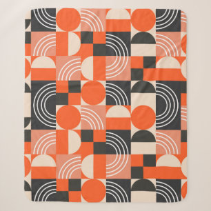 Geometric pattern in bright colour blocks. sherpa blanket