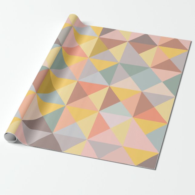 Geometric Pattern in Fall and Autumn Earth Tones Wrapping Paper (Unrolled)