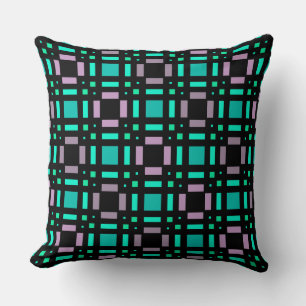 Geometric pattern in green and geometric colours p cushion