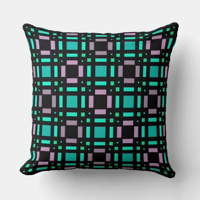 Geometric pattern in green and geometric colours p cushion (Front)