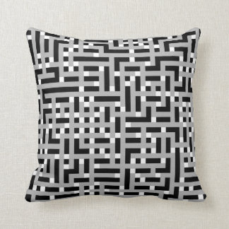 Geometric Pattern in Grey, Black and White. Cushion