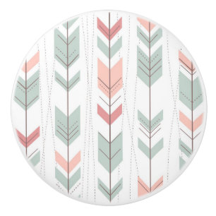 Geometric pattern in retro style ceramic knob