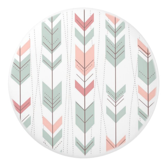 Geometric pattern in retro style ceramic knob (Front)