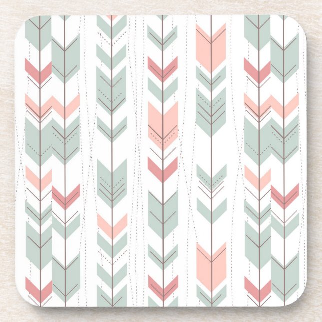 Geometric pattern in retro style coaster (Front)