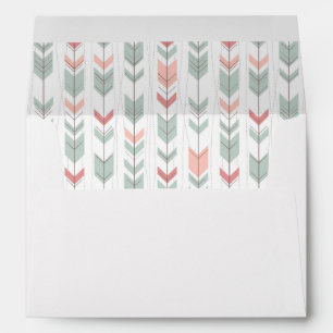 Geometric pattern in retro style envelope