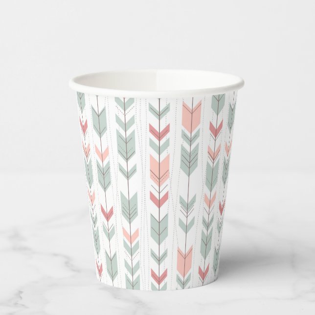 Geometric pattern in retro style paper cups (Left)