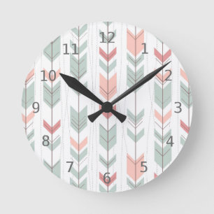 Geometric pattern in retro style round clock