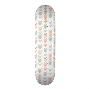 Geometric pattern in retro style skateboard