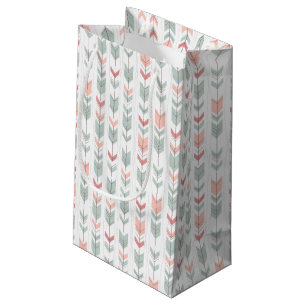 Geometric pattern in retro style small gift bag