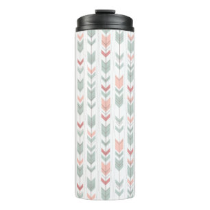 Geometric pattern in retro style thermal tumbler