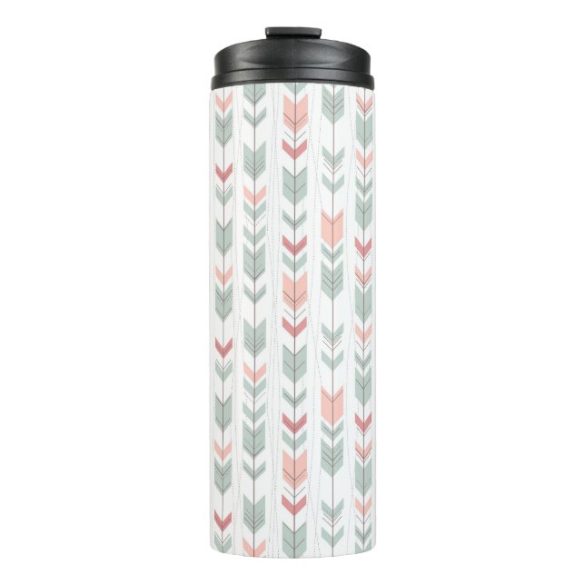 Geometric pattern in retro style thermal tumbler (Front)