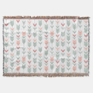 Geometric pattern in retro style throw blanket