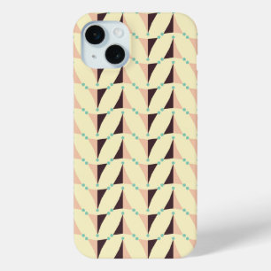 Geometric pattern in retro vibe iPhone 15 mini case