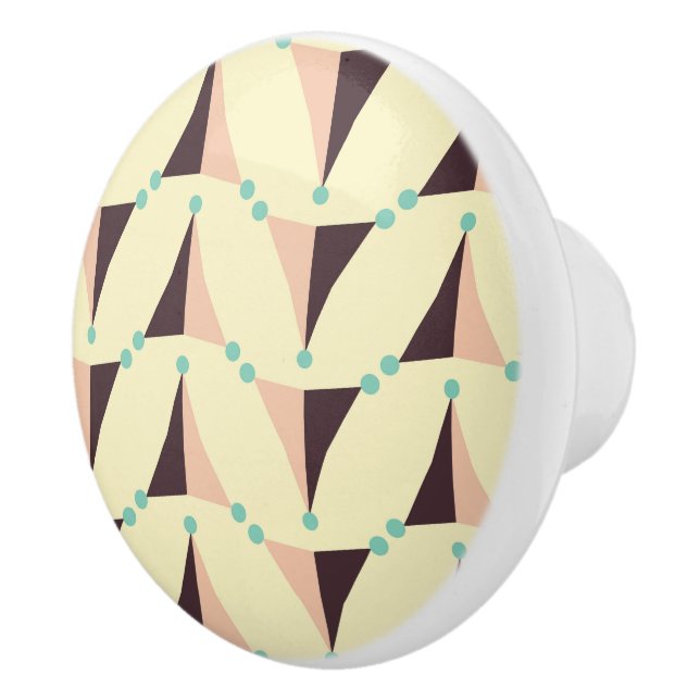 Geometric pattern in retro vibe ceramic knob (Right)