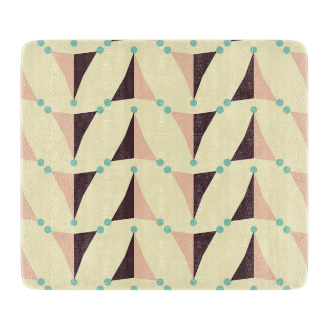 Geometric pattern in retro vibe cutting board (Front)