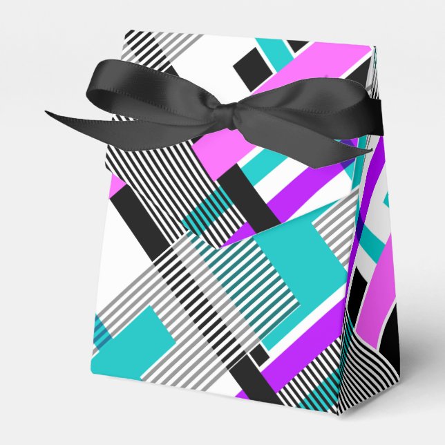 geometric pattern in striped and neon colours favour box (Front Side)