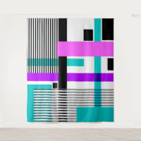 geometric pattern in striped and neon colours