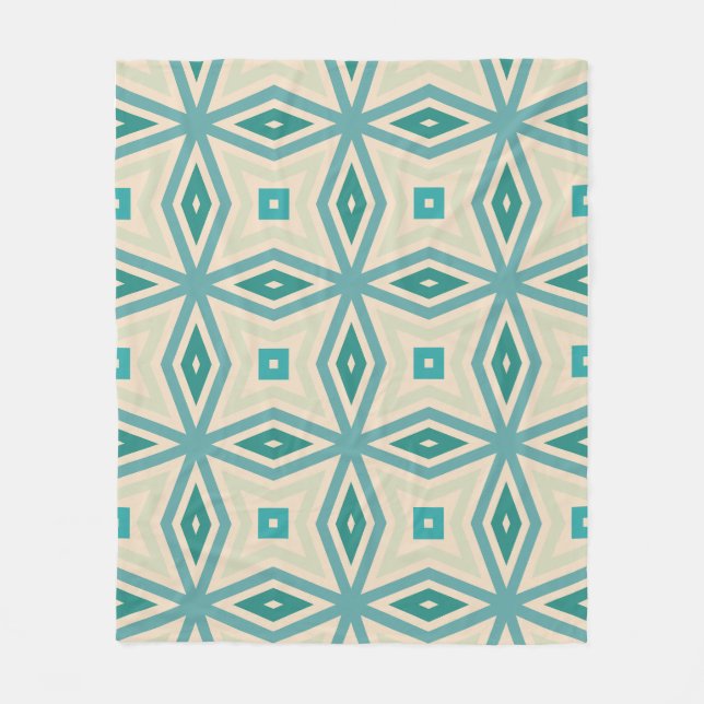 Geometric pattern in vintage colours fleece blanket (Front)