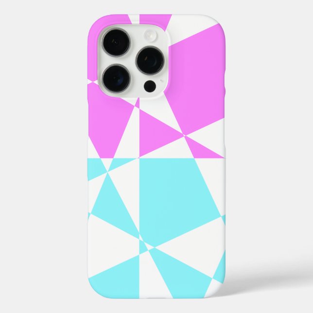 Geometric Pattern in White, Pink and Light Blue Case-Mate iPhone Case (Back)