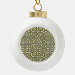 Geometric Pattern Lattice  Ceramic Ball Christmas Ornament