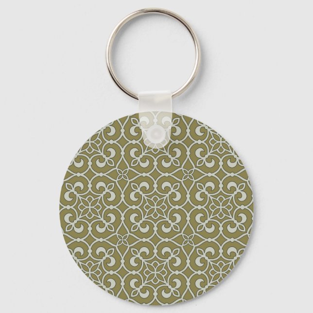 Geometric Pattern Lattice  Key Ring (Front)