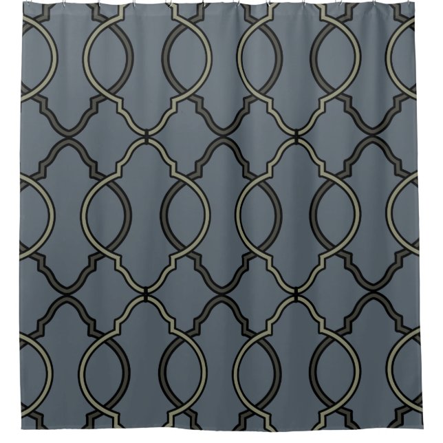 Geometric Pattern Lattice  Shower Curtain (Front)