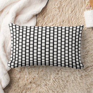 Geometric Pattern Modern Black and White Lumbar Cushion