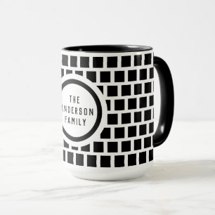 Geometric Pattern Modern Black and White Mug