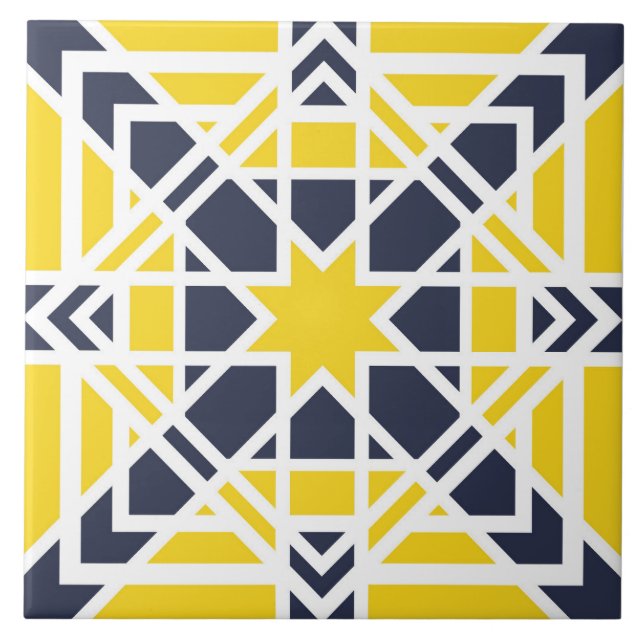 Geometric pattern, modern design, octagonal star tile (Front)