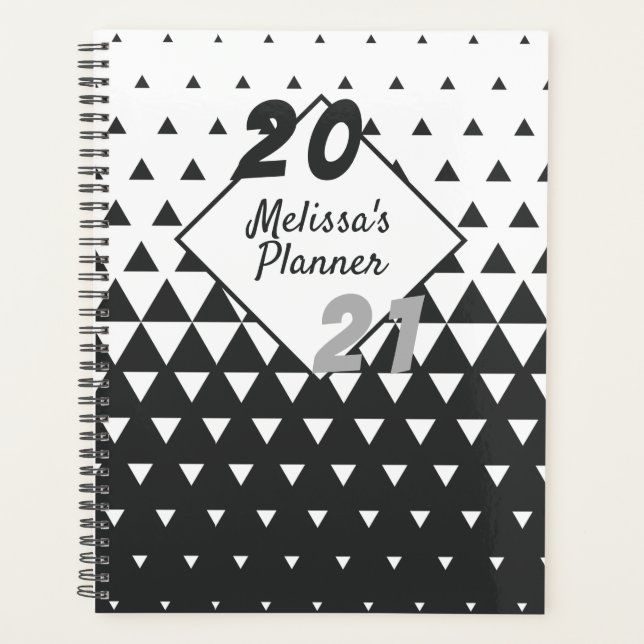 Geometric Pattern Modern Personalised Year Planner (Front)