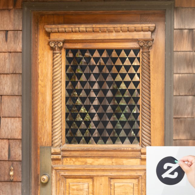 Geometric Pattern | Modern Stylish Black Window Cling (Home Door)
