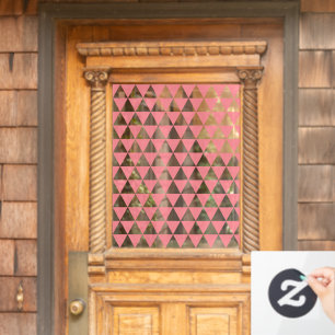 Geometric Pattern   Modern Stylish Pink Window Cling
